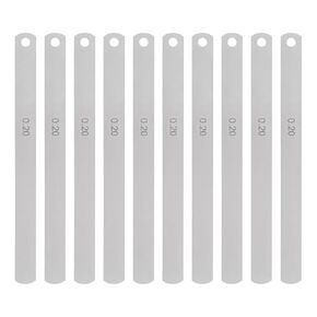 HARFINGTON 10pcs Mn Steel Feeler Gauge 0.2mm Thickness 150mm Length Metric Filler Thickness Gage Gap Measuring Tool Single Blade