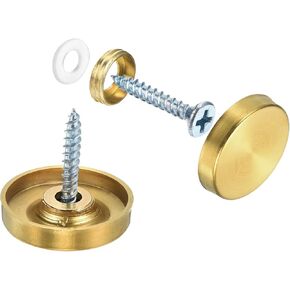 uxcell 16 Pcs Screw Covers Caps, 304 Stainless Steel Mirror Screws Decorative Caps Cover Nails, Mirror Screws Fasteners for Sign Advertising Hardware Construction, 16mm Diameter, Black