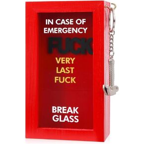 Prank Gag Gift Emergency Box w/ Hammer| Fill-Your-Own Emergency Shadow Box, Personalized Unique & Funny Birthday Gift Box, Home & Office Desk Decorations, White Elephant Gift