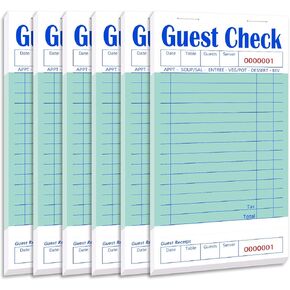 Guest Check Books 18 Pack, Guest Checks for Servers, Server Note Pads, Waitress Accessories Writing Pad, Thick Server Paper with Guest Receipts, Restaurant Supplies Order Pad Total 900 Sheets