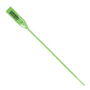 ELC RIPLOCK Seals 061RIML128PPGR Adjustable Length Riplock Seals 8.5" with Barcode 128 in Polypropylene, Green Color, 8.5" Length,0.25" Thick (Pack of 250)