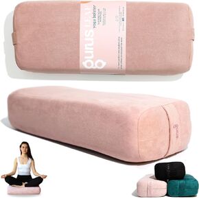 Gurus Yoga Bolster Pillow - Super Soft, Lightweight & Firm Support with our Yoga Bolster for Restorative Yoga - Easy to Carry Yoga Bolster with Carrying Handles - Rectangular Yoga Pillow with Machine Washable Cover