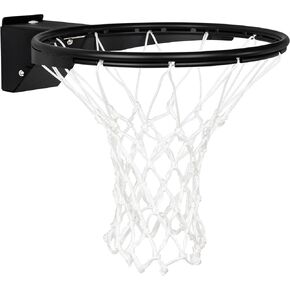 Basketball Rim Replacement, Single-Spring Breakaway Basketball Rim Outdoor Indoor, Universal 18 Inch Heavy Duty Basketball Hoop Rim and Net