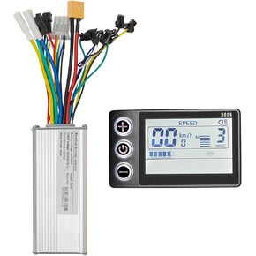 24V 36V 48V Electric Bike Controller Kit 500W Brushless Motor Controller Ebike Controller with Electric Bike LCD Display Meter Electric Scooter Speed Controller Electric Scooter Control Panel
