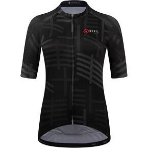GCRFL Women's Cycling Jersey Short Sleeves Cycle Tops Shirt Bicycle Jersey With 4 Pockets, Women Bike Jersey Zipper Pocket