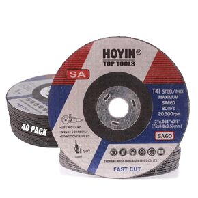 HOYIN Ultra Thin Cut-Off Wheels 3in,100% Single Crystal Corundum, .035in Thicknes,3/8in Arbor, for Die Grinder Cut-Off Wheel, and Angle Die Grinder (20)