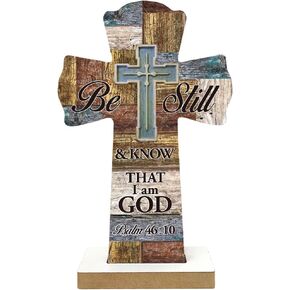 Qswo Wooden Crosses,Christians Cross Wall Decor,Christian Wall Art,Cross Decor for Wall,Rustic Christian Cross Wooden Hanger,Spiritual Art for Church Home Room Easter Party