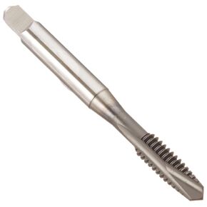 YG-1 L1 Series Vanadium Alloy HSS Spiral Pointed Tap, Hardslick Coated, Round Shank with Square End, Plug Chamfer, 1/4"-20 Thread Size, H3 Tolerance