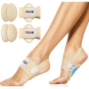 Arch Support Strap for Plantar Fasciitis Relief, Design for Wearable Non-Slip Arch Support, with 2 Pairs of Arch Pads of Different Heights for Flat Feet, High Arches, and Fallen Arches