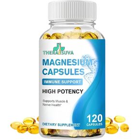 Extra Strength 3-in-1 Magnesium Glycinate + Vitamin B6 + Vitamin D - for Muscle, Bone & Nerve Health - 120 Softgel Capsules, 60 Day Supply