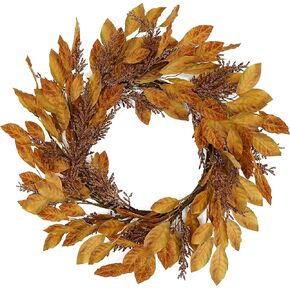 Artificial Fall Wreaths for Front Door Autumn Oak Wreath with Oak Leaves,Acorns,Berries,Pomegranates for Front Door Indoor Outdoor Farmhouse Home Wall Window Festival Wedding Decor