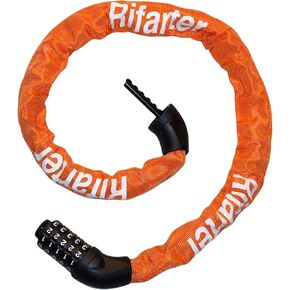 Bike Lock Chain, 5 Digit Combination Heavy Duty Anti-Theft Bicycle Chain Lock, 3.2 Feet Long Security Resettable Bike Locks for Road, Mountain Bike, Scooter, Door, Gate, Fence, Black