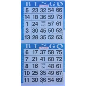 3000 Paper Bingo Cards-2 Cards per sheet-1500 Sheets [Choose Color Below]