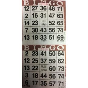 3000 بطاقة بنغو ورقية - بطاقتان لكل ورقة - 1500 ورقة [اختر اللون أدناه]