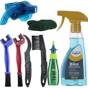 Bike Chain Cleaner Kit Including Chain Oil Lubricant, Bike Cleaner Brush Tool, Bicycle Chain Cleaning Agent,Chain Lube for Mountain/MT/Road/BMX Bike