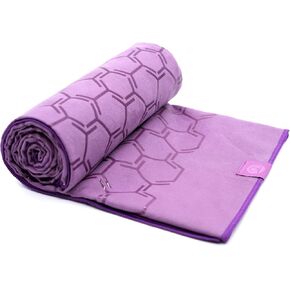 Eunzel Yoga Towel for Hot Yoga,Non-Slip Double Sided Silicone Grip Towel Absorbent Microfiber Towel for Hot Yoga, Vinyasa and Power 26.5"X72", Grey