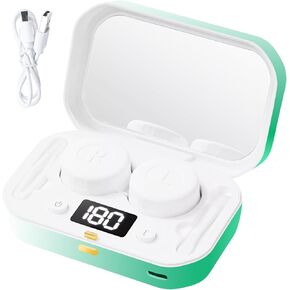Contact Lens Clean Machine, Portable Ultrasonic Contact Lens Cleaner with 4 Timing Modes, 360° High-Frequency Vibration for Cleaning Soft Lenses, Colored Contact Lenses (White to Blue)