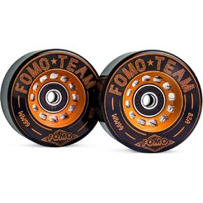 FOMOTEAM Roller Speed Skate Wheels Racing Wheels 66mm38mm Outdoor or Indoor with ABEC-9 Bearings 82A (Set of 8)