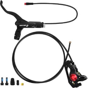BUCKLOS Ebike Hydraulic Disc Brake Zoom HB-775E 2-PIN 2 Pistons Ebike Electric Power-Off Brakes Left Front 1110mm Right Rear 1850mm with Mounting Adapter Fit E-Bike,Scooter and Electric Motorcycle