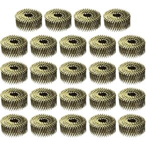 uxcell 7200 Count Siding Nails 2-1/2" x 0.091" 15-Degree Ring Shank Full Round Head Collated Wire Coil for Lath and Sheathing Materials