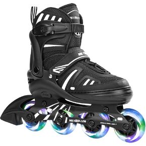 METROLLER Adjustable Inline Skates for Girls Boys with Light up Wheels Roller Skates Kids Youth Fun Beginner Blades Youth Ages 5-8 8-12 Adults Outdoor