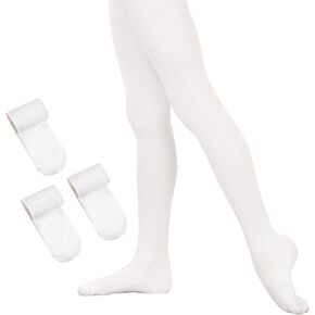 3 أزواج من الجوارب الباليه للفتيات ذات القدمين المرنة الناعمة للرقص جوارب بيضاء ووردية زي مدرسي جوارب طويلة in Kuwait