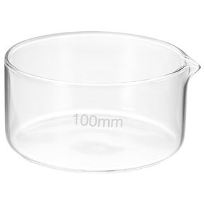 PATIKIL 500ml Crystallizing Dish, Borosilicate Glass Crystallizing Dished with Spout Flat Bottom Lab Dish Evaporation Dishes Transparent for Laboratory Kitchen Science Classroom