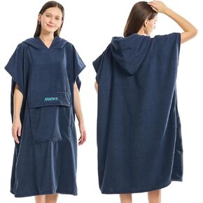 رداء منشفة تغيير المعطف مع غطاء للرأس، منشفة شاطئ من الألياف الدقيقة سريعة الجفاف ماصة للماء مع جيب لركوب الأمواج والسباحة والاستحمام وتغيير ملابس الغوص (أخضر زيتوني) in Kuwait