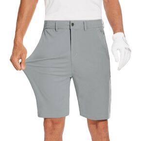 JWM Mens 7"/9" Stretch Golf Shorts - Lightweight Hybrid Casual Dress Work Flat Front Shorts with 5 Pockets Quick Dry UPF50