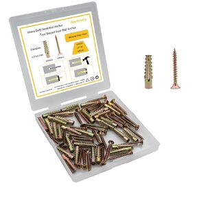 Heavy Duty Steel Wall Anchor with Screws, Tree Shaped Steel Wall Anchor for for Concrete Walls, Hollow Walls, and Wooden Walls. (6x32)