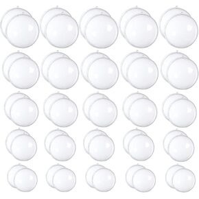 50 Pcs Clear Plastic Fillable Ornaments,Transparent DIY Christmas Fillable Ball,Plastic DIY Fillable Decoration Balls 5 Different Sizes for Christmas Tree,Wedding,Party,Home Decor in Kuwait