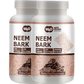 Way4Organic Neem Bark Capsules (Tablets) 300 Pills, 150 Servings, 1000 mg(2 Packs)