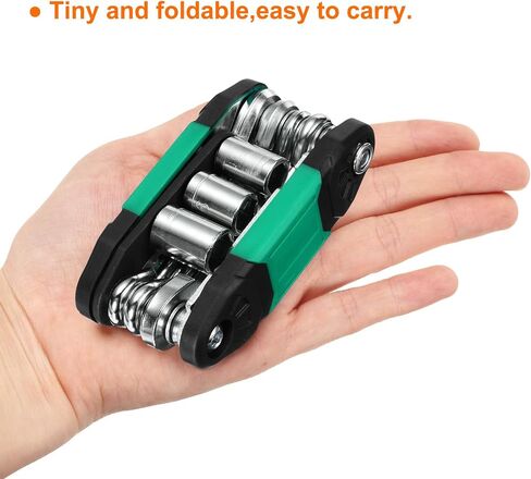 HARFINGTON Bike Repair Multitool, 16 in 1 Multi-Function Portable Bicycle Mechanic Repair Set Cycling Maintenance Tool Kit for Bicycle Mountain Bike and Road Bike, Black in Kuwait