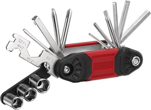 HARFINGTON Bike Repair Multitool, 16 in 1 Multi-Function Portable Bicycle Mechanic Repair Set Cycling Maintenance Tool Kit for Bicycle Mountain Bike and Road Bike, Black in Kuwait