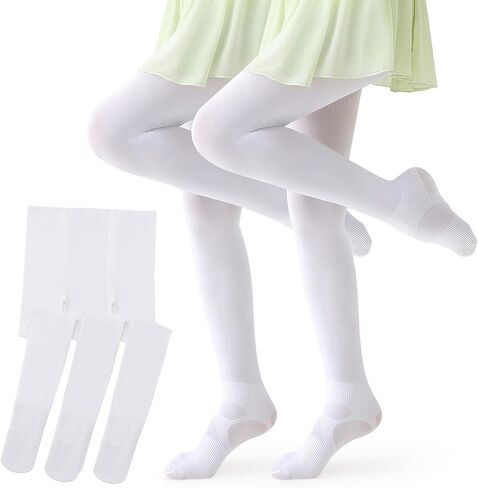Honeysea Ballet Tights for Girls & Toddler - Ankle Support Girls Dance Tights Elastic Soft Girls Tights for Uniforms, Dresses in Saudi Arabia