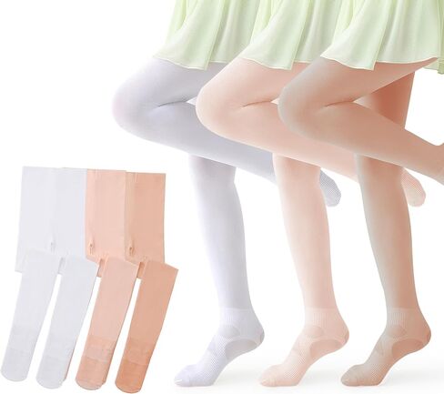 Honeysea Ballet Tights for Girls & Toddler - Ankle Support Girls Dance Tights Elastic Soft Girls Tights for Uniforms, Dresses in Saudi Arabia
