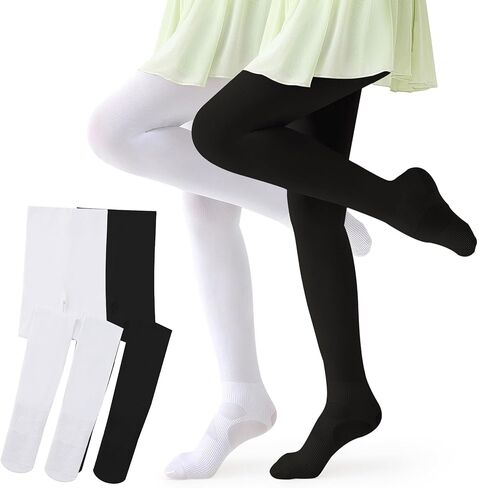 Honeysea Ballet Tights for Girls & Toddler - Ankle Support Girls Dance Tights Elastic Soft Girls Tights for Uniforms, Dresses in Saudi Arabia