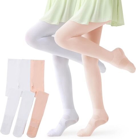 Honeysea Ballet Tights for Girls & Toddler - Ankle Support Girls Dance Tights Elastic Soft Girls Tights for Uniforms, Dresses in Saudi Arabia