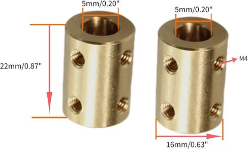 CHANCS Motor Shaft Rigid Brass Sleeve Coupling 7mm to 10mm Bore Rigid Coupling Set Screw Motor Accessories for DIY Parts 2PCS in Saudi Arabia