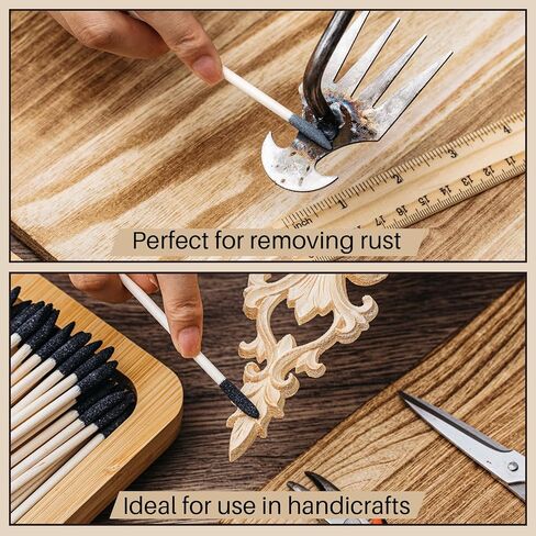 45 Pcs Sanding Sticks Double End Matchsticks Sanding Twigs Fine Detailing Polishing Sticks for Plastic Models Wood Hobby, 120/280 Grit, 5.4 x 0.3 Inch in Saudi Arabia