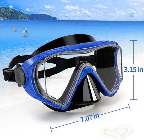 Diving Mask, Snorkel Mask for Adults, Scuba Diving Half Mask, Swimming Goggles with Anti-Fog Impact-Resistant Lens, Waterproof Silicone Nose Cover in Saudi Arabia