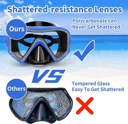 Diving Mask, Snorkel Mask for Adults, Scuba Diving Half Mask, Swimming Goggles with Anti-Fog Impact-Resistant Lens, Waterproof Silicone Nose Cover in Saudi Arabia