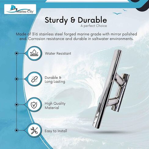 MARINE CITY 316 Stainless Steel Heavy Duty 12 Inches Stylish Mooring Bollard Cleat MC79155063-1 in Saudi Arabia