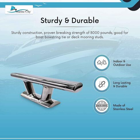 MARINE CITY 316 Stainless Steel Heavy Duty 12 Inches Stylish Mooring Bollard Cleat MC79155063-1 in Saudi Arabia