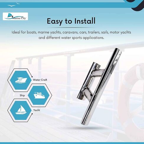 MARINE CITY 316 Stainless Steel Heavy Duty 12 Inches Stylish Mooring Bollard Cleat MC79155063-1 in Saudi Arabia