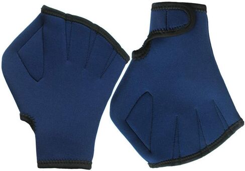 1 Pair Aquatic Swimming Gloves, Frog Webbed Fitness Water Resistance Training Gloves / Neoprene Full Finger Gloves for Pool Playing Diving - Free Size in Saudi Arabia