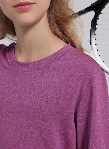 5 Pack: Youth Girls Long Sleeve Shirts Dry Fit Athletic T-Shirts Soft Active Performance Tees Tops for Kids Teens in Saudi Arabia