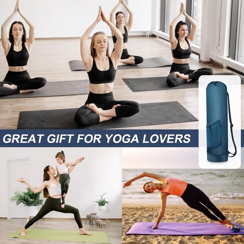 Yoga Mat Bag with Water Bottle, Full Zip Yoga Mat Carrier Adjustable Strap Yoga Mat Holder with Pocket Waterproof Yoga Bags for Women Men in Saudi Arabia