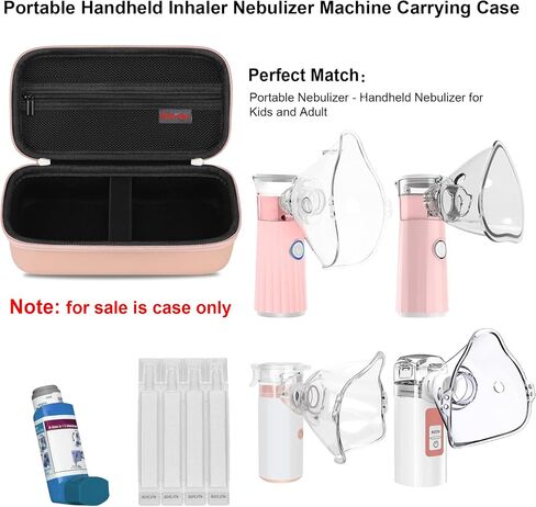 Elonbo Carrying Case for Portable Handheld Inhaler Nebulizer Machine for Adults and Kids, Asthma Inhaler Travel Case, Handheld Mesh Atomizer Machine Holder, Inhaler Spacer Bag, Purple in Saudi Arabia