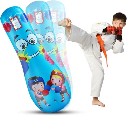 Punching Bag for Kids Boxing Dummy Inflatable Cool Fun Toys for Boys Sports Gifts Outdoor Activities Yard Games in Saudi Arabia